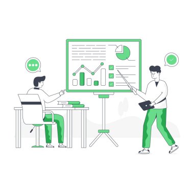 Piyasa tartışmasının modern düz illüstrasyonu