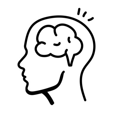 Beynin düzenlenebilir bir simgesi, taslak tarzı