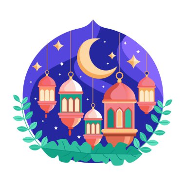 Bayram dekoru tasvir eden düz bir biçim çizimi