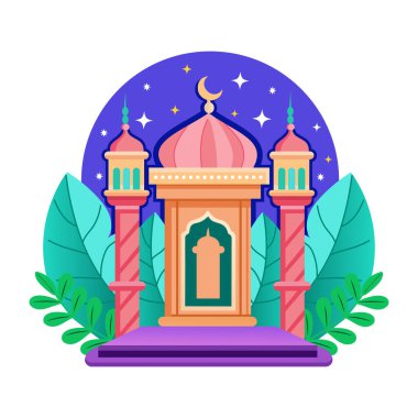 Bir minberi gösteren düz bir resim