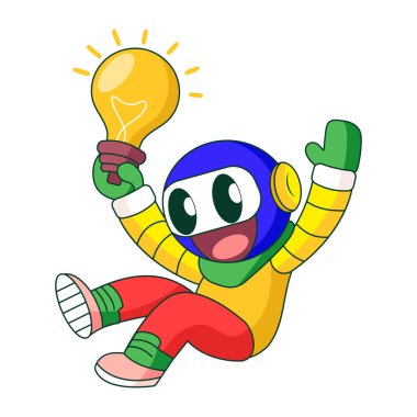 Danışman gibi davranan bir robot karakteri gösteren düz çizimler