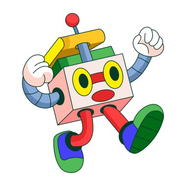 Harekete devam eden motivasyonu veren bir robotu gösteren düz bir çizim