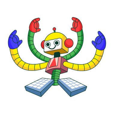 Röntgen robotunu gösteren düz bir çizim