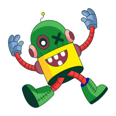 Zombi bir yaratığı gösteren düz bir çizim