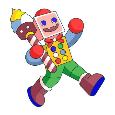 Zencefilli ekmeği gösteren düz bir çizim