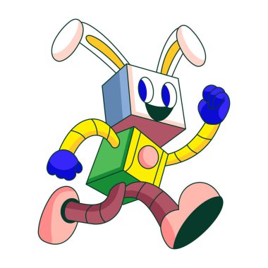 Paskalya tavşanını gösteren düz çizimler