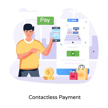 Temassız ödeme dairesi illüstrasyon prim kullanımı için