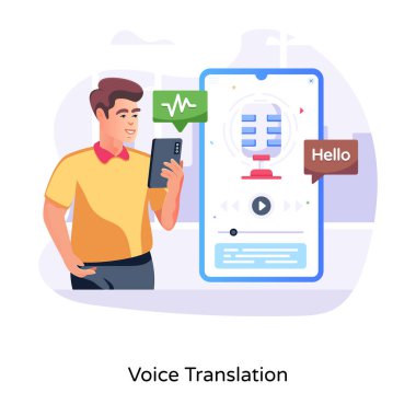 Düz biçimli ses çevirisi illüstrasyonu