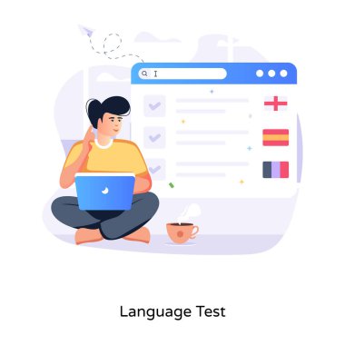 Dil testinin düzenlenebilir düz çizimi