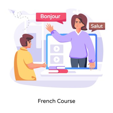 Fransızca kursunun ölçeklenebilir düz çizimi