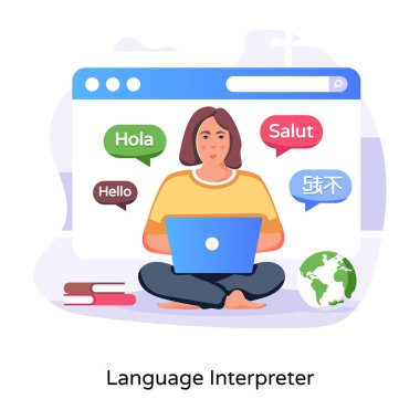 Dil tercümanının bu düz çizimini al