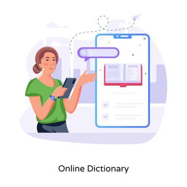 Çevrimiçi sözlüğün yaratıcı bir şekilde düz çizimi