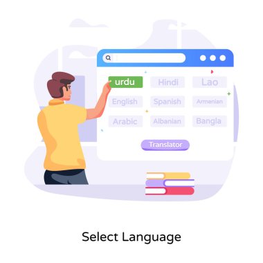 Seçili dilin güzel bir şekilde düz çizimi