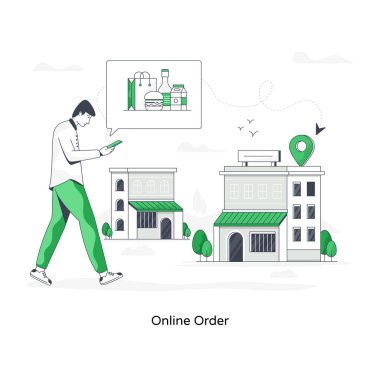 Çevrimiçi sıralamanın düz düzenlenebilir illüstrasyonu