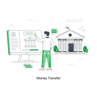 Para transferinin illüstrasyon vektörü