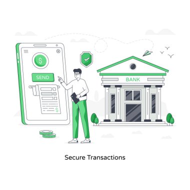 Modern güvenli işlem düz vektörü