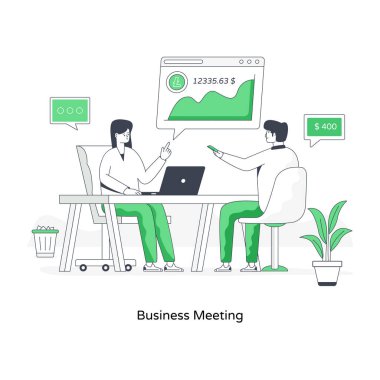 İş toplantısının düz resimlerini kullanmak kolay