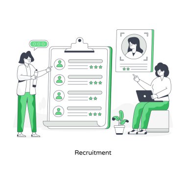 İşe alımın modaya uygun düz illüstrasyonu