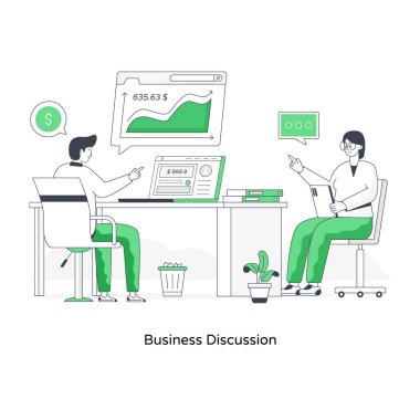 İş tartışmasının birinci sınıf düz illüstrasyonu