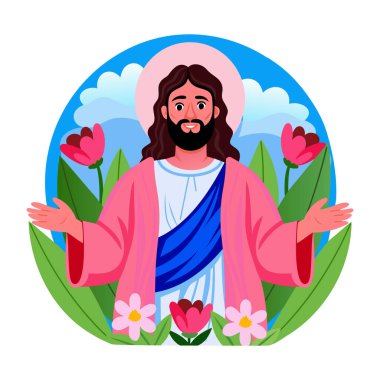 İsa 'yı tasvir eden düz çizimler