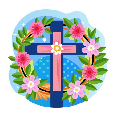 Düz bir şekilde dizayn edilmiş çapraz çelengi gösteren bir çizim