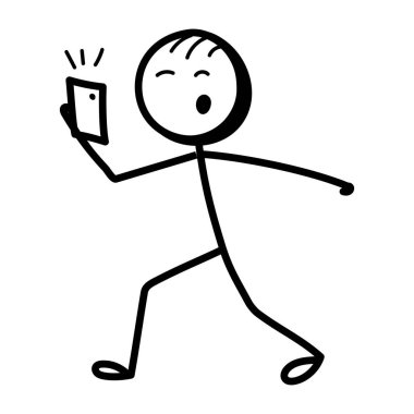 Telefon kullanıcısının düzenlenebilir bir el çizimi simgesi