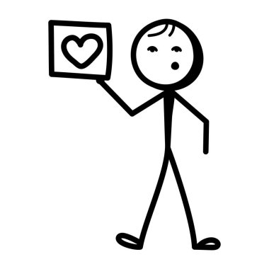 Çubuk şekli kalp geri bildirimi veriyor, karalama simgesi