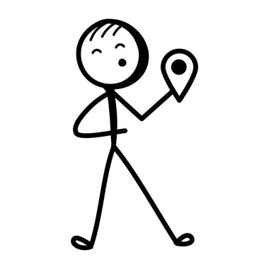 İyi tasarlanmış bir el çizimi simgesi.