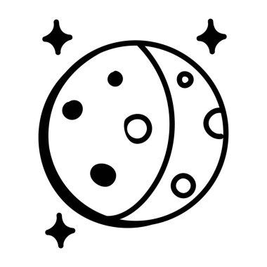 Göz alıcı bir el çizimi Ay ikonu
