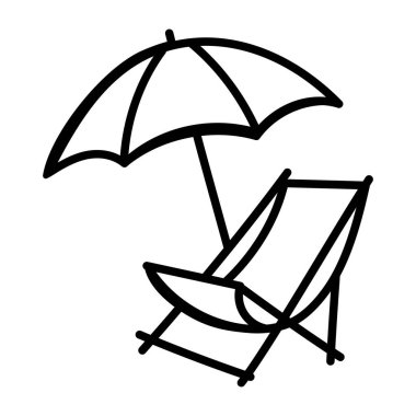 Güneş yatağının el çizimi simgesini kullanmak kolay