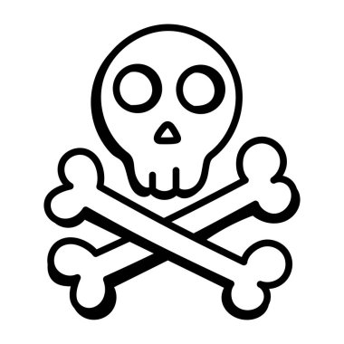 Çizgi simgesi çapraz kemikleri simgeliyor