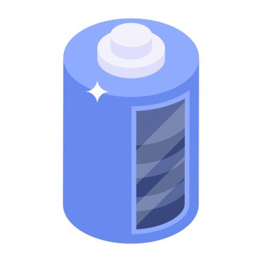 Pil hücresinin modaya uygun izometrik simgesi