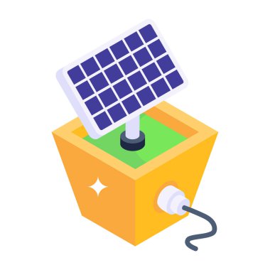 Bir güneş enerjisi izometrik vektörü indirmesi