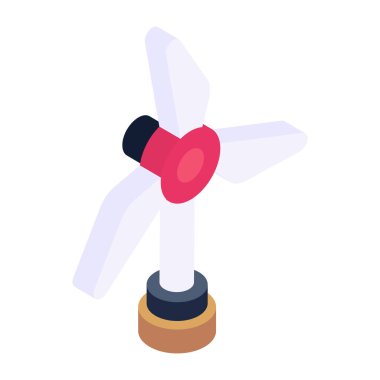 Bir yel değirmeni izometrik simgesi