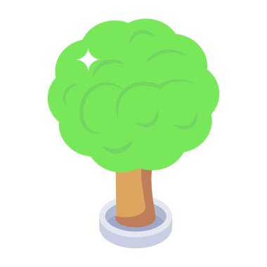 Modern izometrik vektörün ağaç simgesi