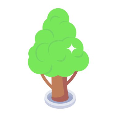 Modern izometrik vektörün ağaç simgesi