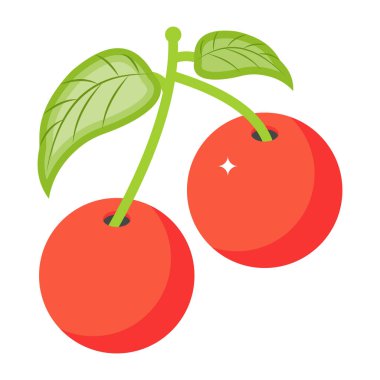 Kirazların büyüleyici izometrik simgesi