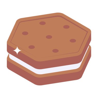 Çikolatalı bisküvinin ağız sulandırıcı izometrik simgesi