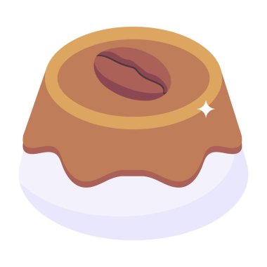 Kahve kekinin son moda izometrik simgesi