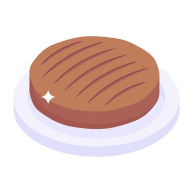 Çikolatalı kurabiye izometrik vektörünün simgesi