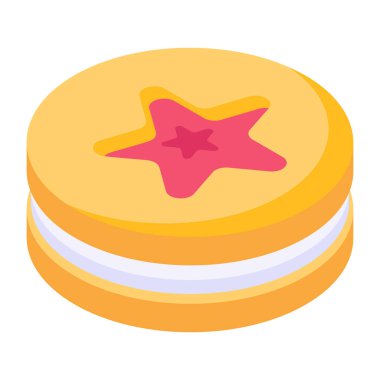 Çikolata yıldızlı izometrik kurabiye ikonu