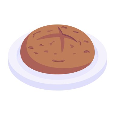 Bir sünger kek izometrik simgesi