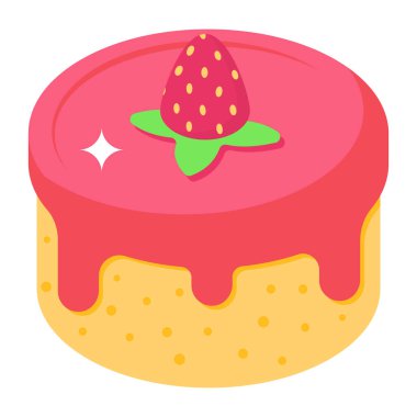 Çilekli kek izometrik simgesi