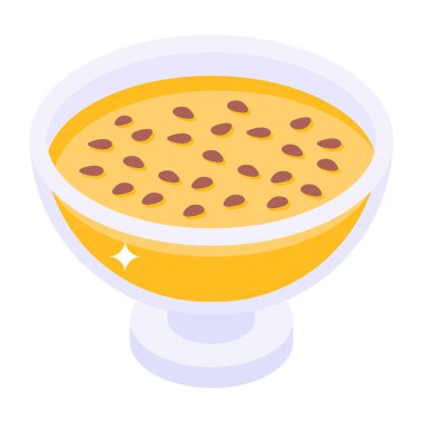 Düzenlenebilir bir tatlı kasesi izometrik tasarımı.