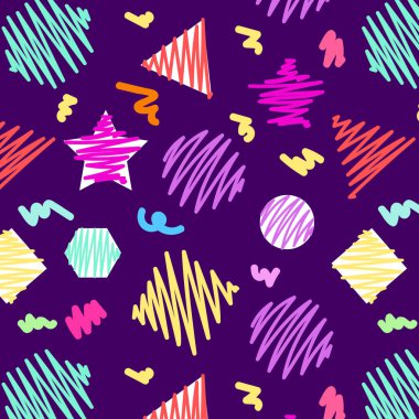 Şekil çeşitliliğine sahip geometrik desen vektörü