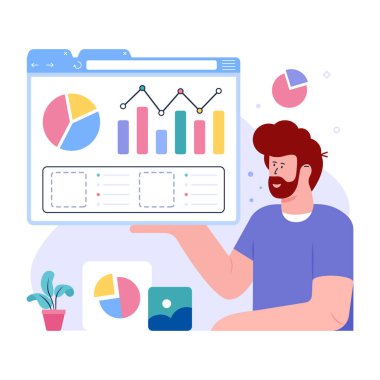 Pazarlama analizine bir göz atın düz çizim