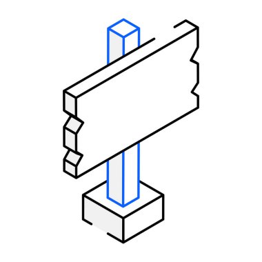 Tabelanın izometrik simgesini kontrol et