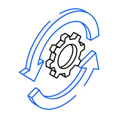 İşletim süreci izometrik simge tasarımı