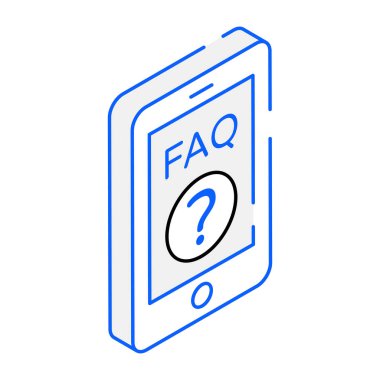 Mobil bir SSS izometrik simgesi indirmesi