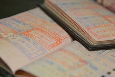Sınırı geçerken işaretli ve damgalı pasaport sayfalarını aç